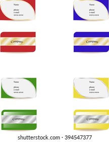 set of business cards with metallic elements