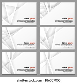 Set of business cards with a neutral background - paper and shadows. Vector.