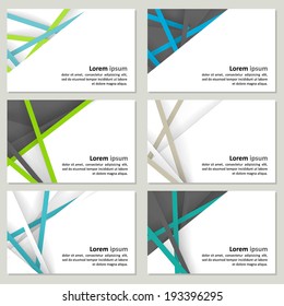 Set of business cards with a neutral background - paper and shadows. Vector.