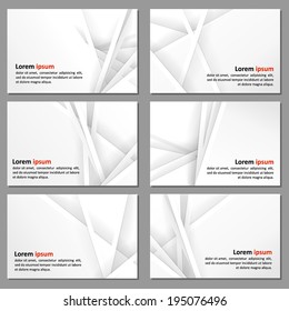 Set of business cards with a neutral background - paper and shadows. Vector.