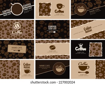 set of business cards on coffee house