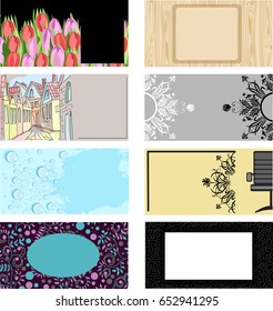 set of business cards on different topics