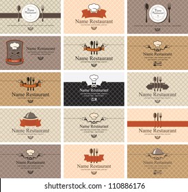 set of business cards on food