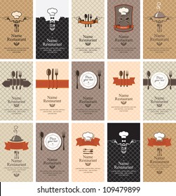 set of business cards on the theme of food beverages