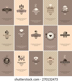 set of business cards on the theme of food and drinks