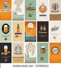 set of business cards on the topic of beer