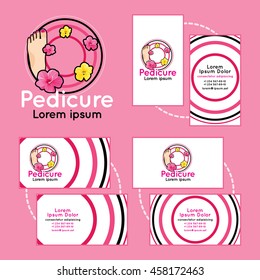 Set of business cards for pedicure spa