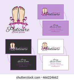 Set of business cards for pedicure spa