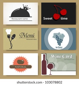 Set of business cards for restaurants