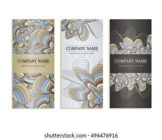 Set of business cards. Template of cover design color pattern. Colored vector illustration for corporate identity, individual cards, form style.