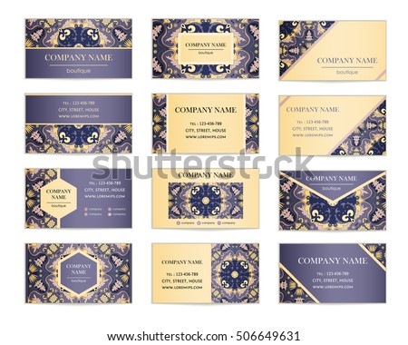 set business cards template cover design stock vector royalty free