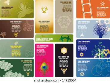 set of business cards templates