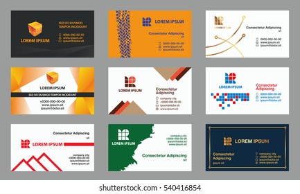 Set of business cards templates. Modern geometric branding for the business.