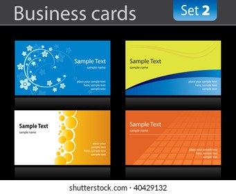 Set of business cards templates. Vector illustration.