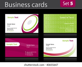 Set of business cards templates. Vector illustration.