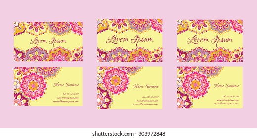 Set of business cards (three sizes)