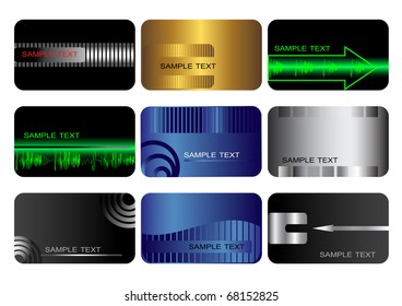 Set of Business cards. vector.