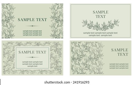 Set of  business cards. Vector banners with inscriptions  at retro style