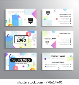 Set of business cards - vector template abstract background with place for your text, information, company name and contact information. Represent yourself and your firm in a bright way