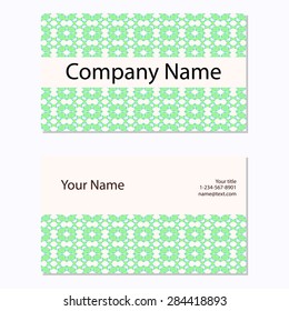Set of  business cards. Vintage pattern in retro style with ornament