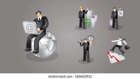 Set of Business characters design