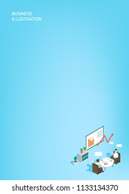 Set of business characters working in office.