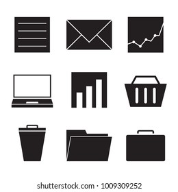 set of business charts icon- vector illustration
