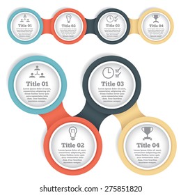 Set of business circle info graphic, diagram, presentation  steps