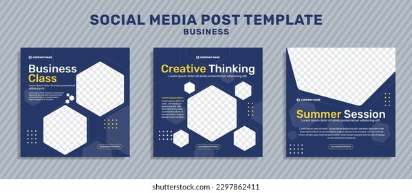 set of business class social media post templates