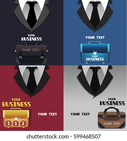 Set of business colored backgrounds with space for text