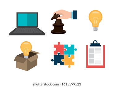 set of business commerce icons vector illustration design