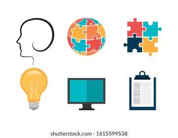 set of business commerce icons vector illustration design