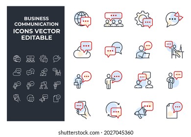 set of Business Communication elements symbol template for graphic and web design collection logo vector illustration