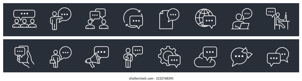 Satz von Business Communication-Elementen Symbol-Vorlage für Grafik- und Webdesign-Kollektion Logo, Vektorgrafik