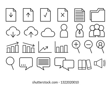 Set of Business Communication web Icons. Vector illustration.