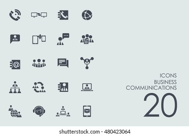Set of business communications icons