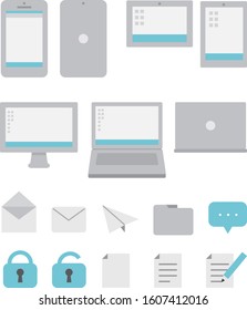 Set of  business and computer icons.