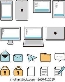 Set of  business and computer icons.