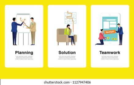 Set of Business Concept. Can use for Landing Page, Web, Infographics, Editorial, Commercial Use And Others. Vector.
