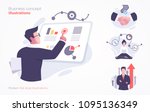 Set of business concept illustration. Modern flat style vector illustration