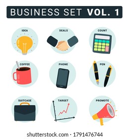 Set of business concept vector design collection