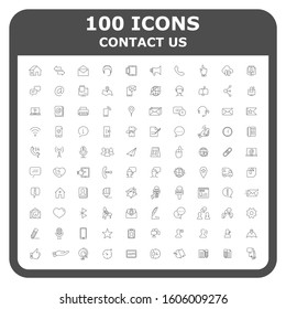 Set of  business contact vector icons. 