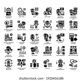 Set of Business Continuity Plan thin line and pixel perfect icons for any web and app project. 