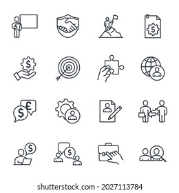 set of Business Cooperation elements symbol template for graphic and web design collection logo vector illustration