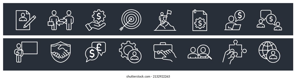 conjunto de elementos de cooperación empresarial plantilla de símbolo para la colección de diseños gráficos y web ilustración vectorial