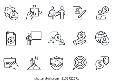 set of Business Cooperation elements symbol template for graphic and web design collection logo vector illustration