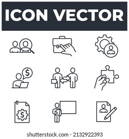set of Business Cooperation elements symbol template for graphic and web design collection logo vector illustration