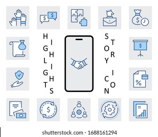 Set of Business Cooperation Vector Line Icons. Contains such Icons as Puzzle, Partnership, Money, Handshake, Dollars, Team, Synergy, Work, Interaction and more.Editable Stroke. 32x32 Pixel Perfect.