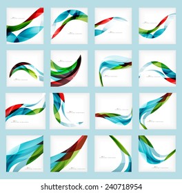 Set of business corporate abstract backgrounds, wave brochure or flyer design templates