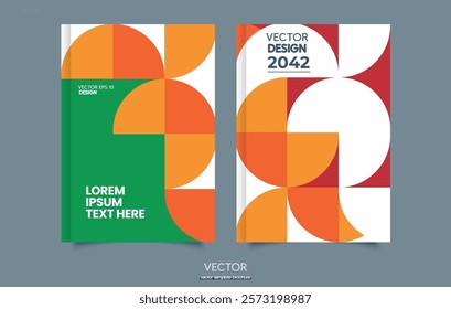 Set of business cover template geometric design. Vector.